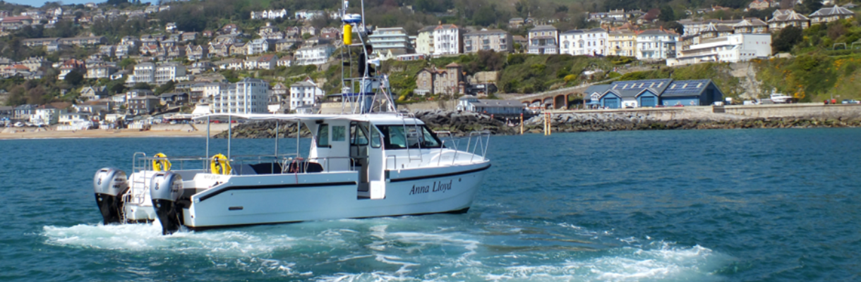 Boat in the sea near Ventnor